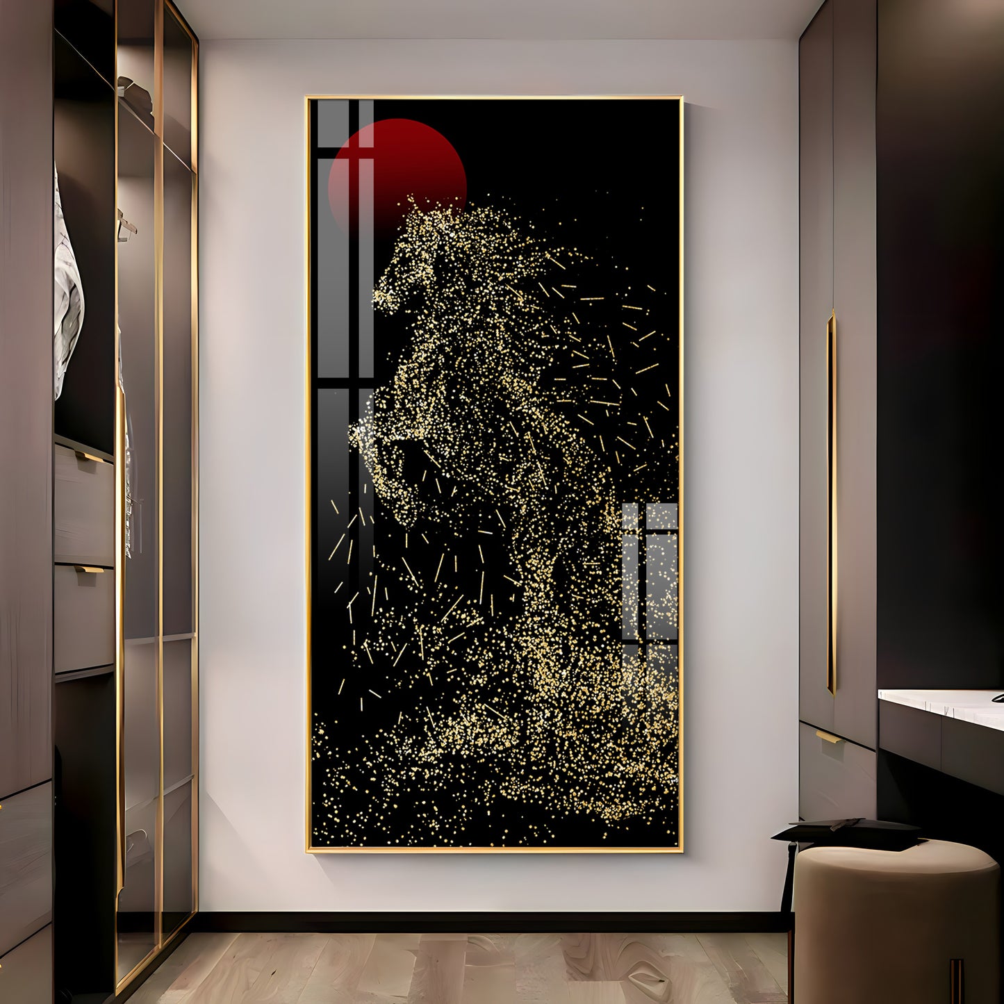 Dazzling Silver Horse Premium Acrylic Vertical Wall Art