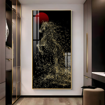 Dazzling Silver Horse Premium Acrylic Vertical Wall Art