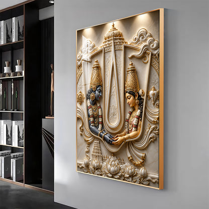 Lord Vishnu Shri Lakshmi Premium Acrylic Vertical Wall Art