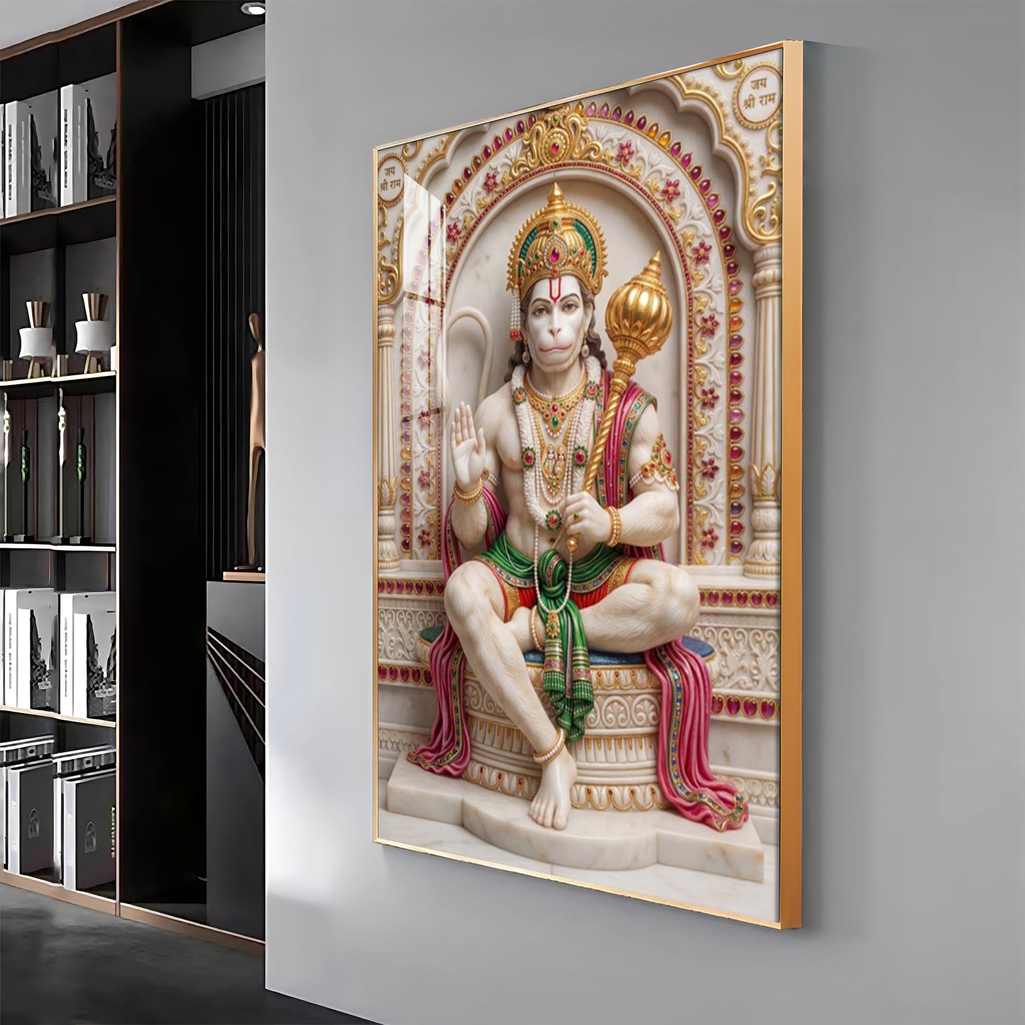 Peaceful Presence Bajarang Bali Premium Acrylic Vertical Wall Art