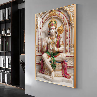 Peaceful Presence Bajarang Bali Premium Acrylic Vertical Wall Art