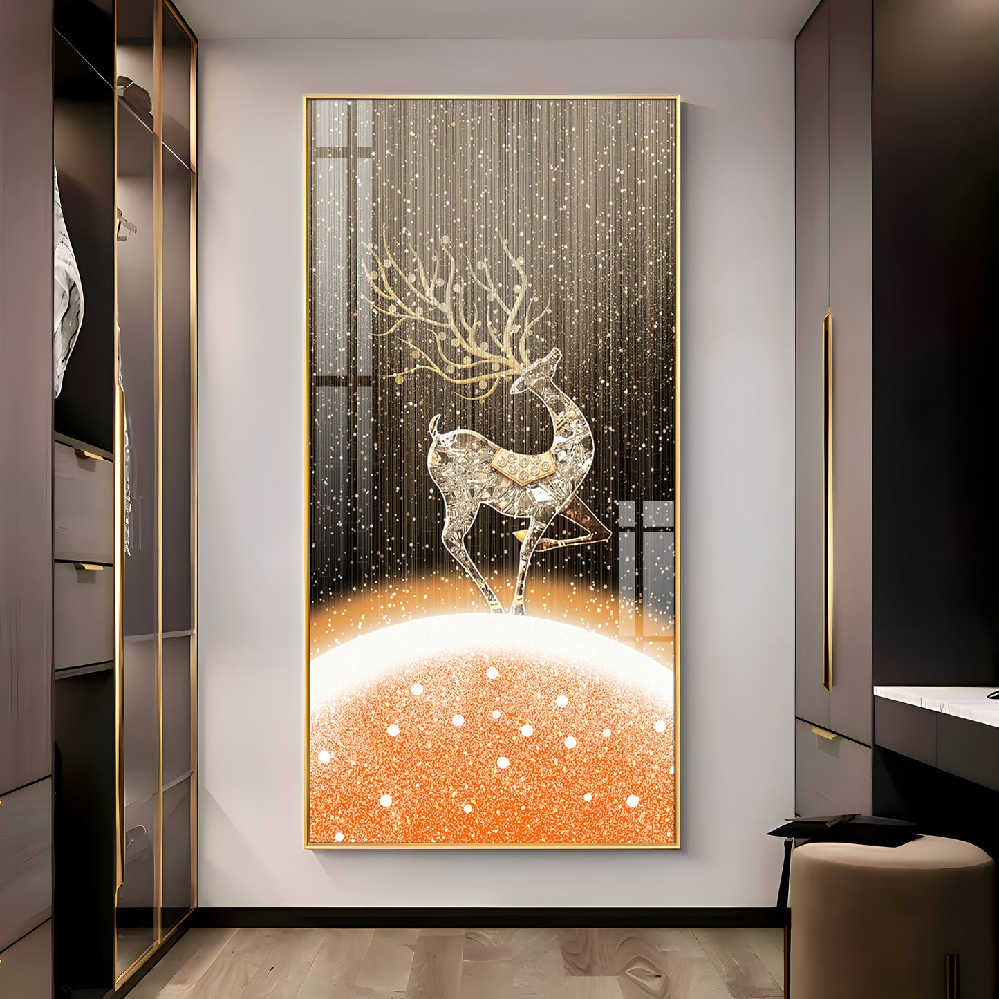 Tranquil Deer Portrait Premium Acrylic Vertical Wall Art