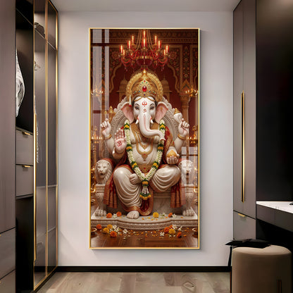 Divine Harmony Of Lord Ganesh Premium Acrylic Vertical Wall Art