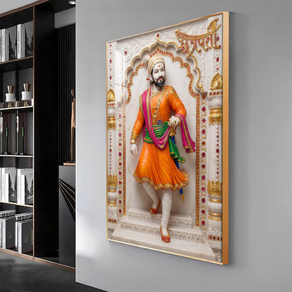 Royal Shivaji Maharaj Premium Acrylic Vertical Wall Art