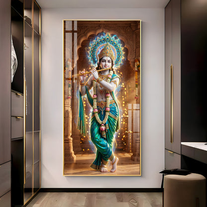 Krishna's Essence High-Definition Premium Acrylic Vertical Wall Art
