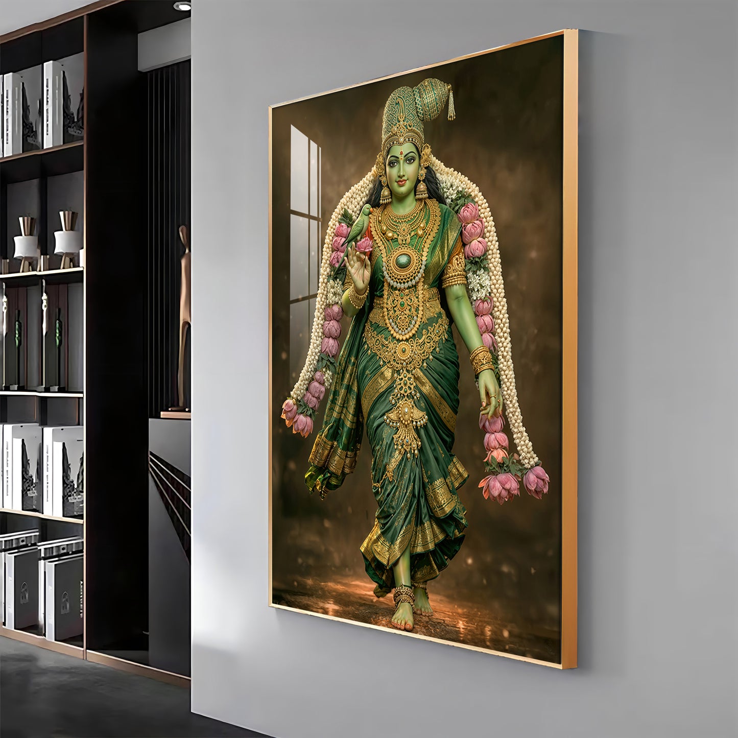 Goddess Meenakshi Blessing Premium Acrylic Vertical Wall Art