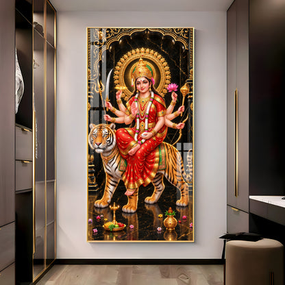 Divine Blessing Durga Premium Acrylic Vertical Wall Art