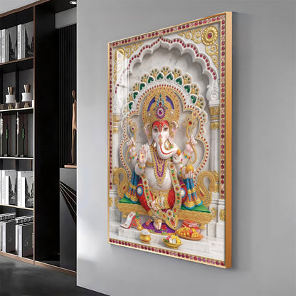 Mangal Murti Ganesh Ji Premium Acrylic Vertical Wall Art