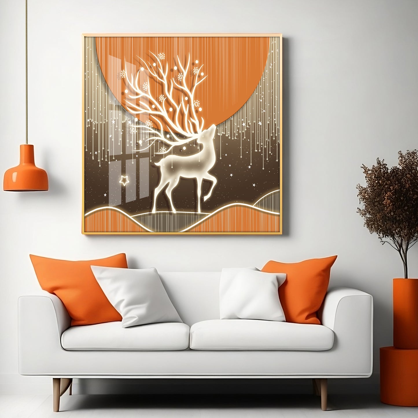 Nature & Deer Premium Acrylic Square Wall Art