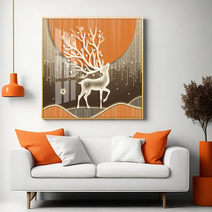 Nature & Deer Premium Acrylic Square Wall Art