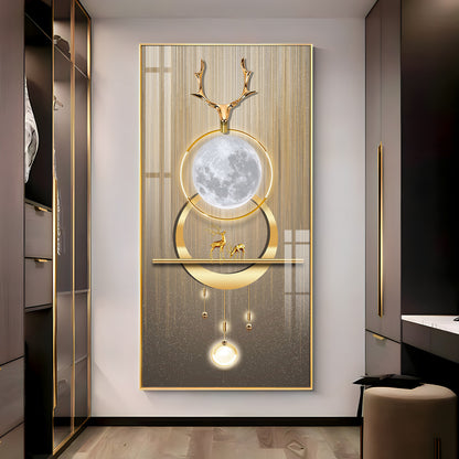 Deer Beneath the Moon Premium Acrylic Vertical Wall Art