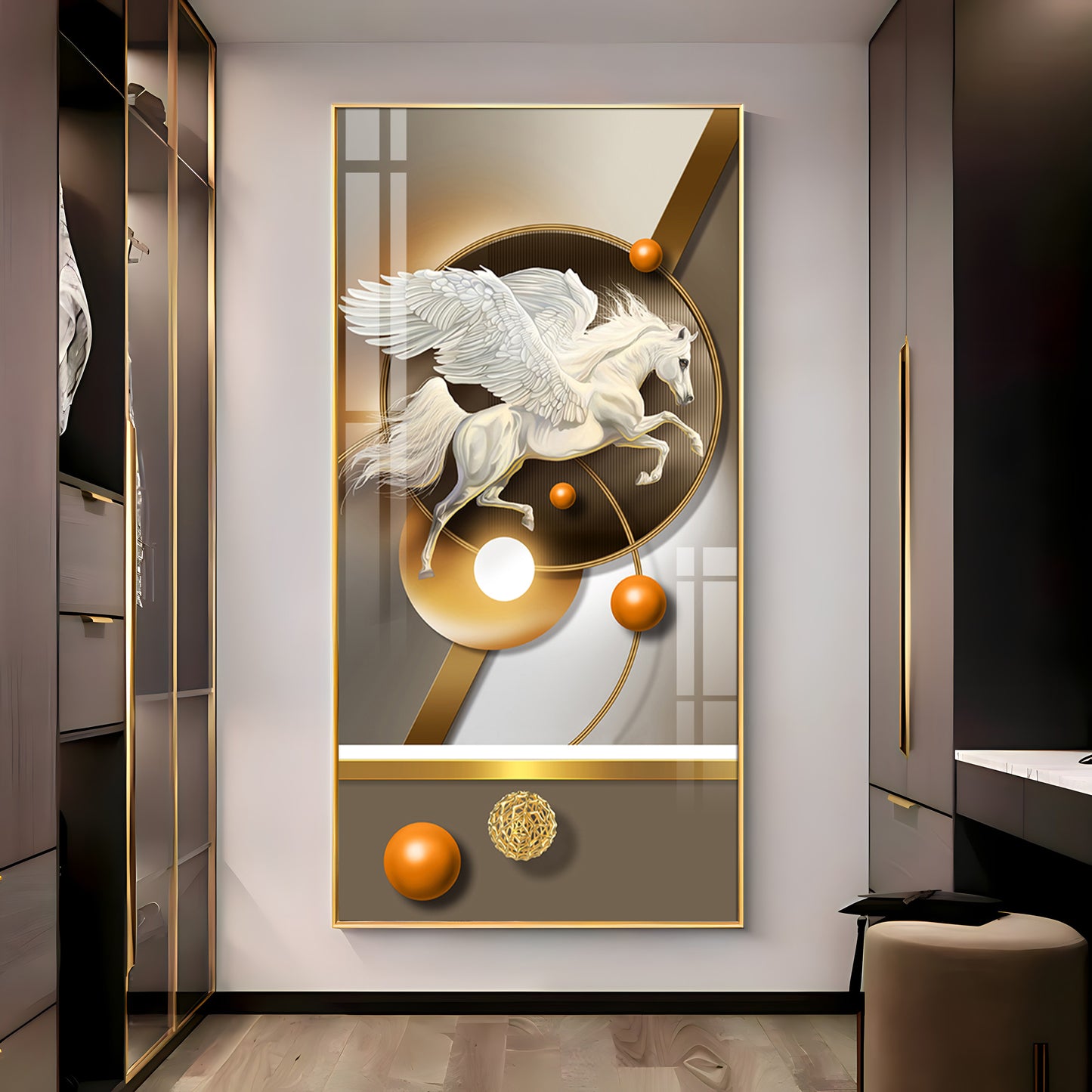 Flying Horse Premium Acrylic Vertical Wall Art