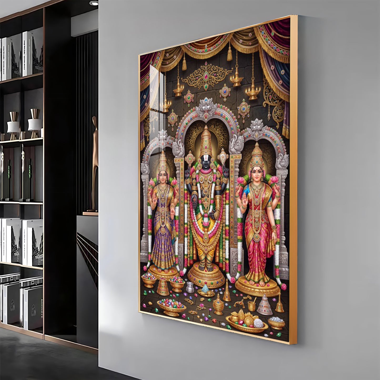 Lord Tirupati Venkateswara Premium Acrylic Vertical Wall Art