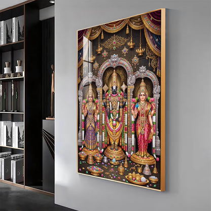 Lord Tirupati Venkateswara Premium Acrylic Vertical Wall Art