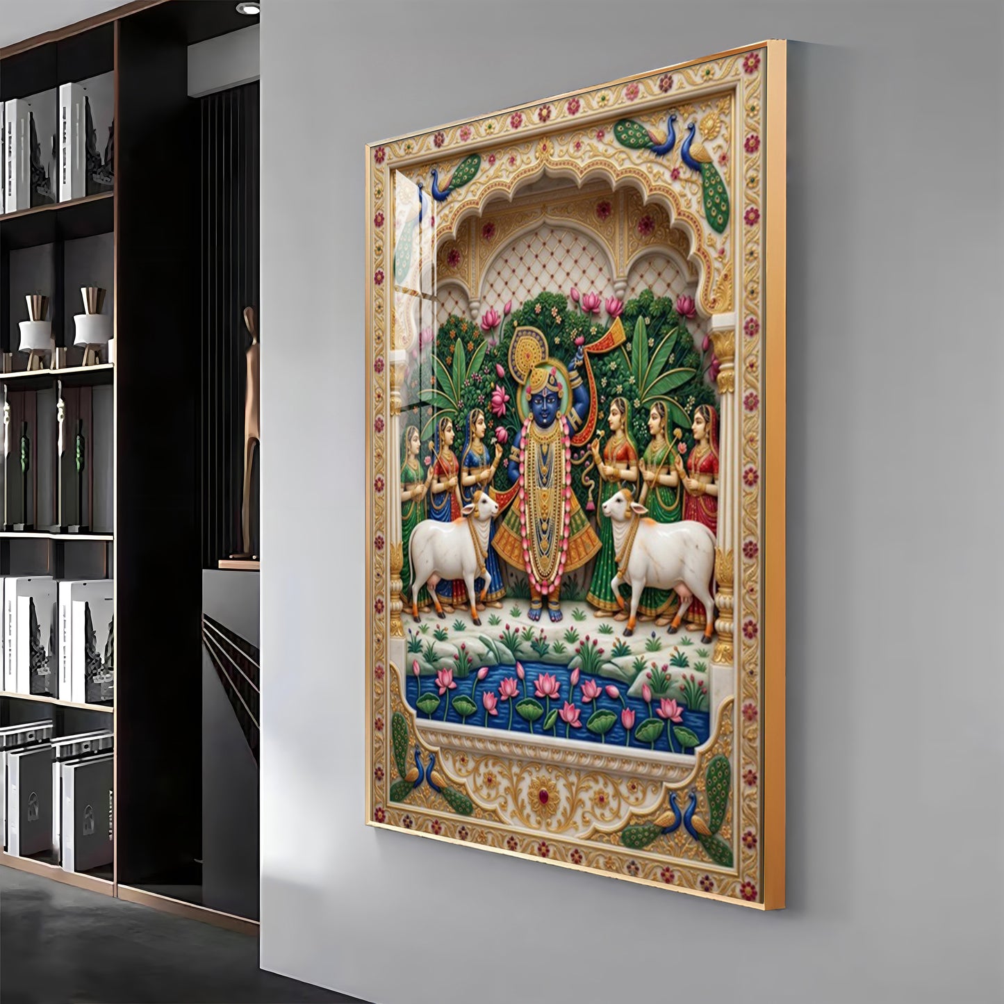 Lord Shrinathji Premium Acrylic Vertical Wall Art