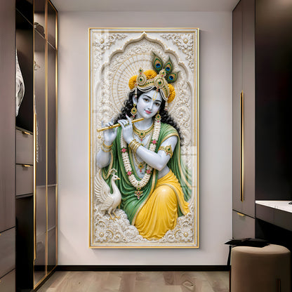 Divine Murali Krishna Premium Acrylic Vertical Wall Art