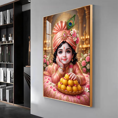 Little Kanha Ji Premium Acrylic Vertical Wall Art