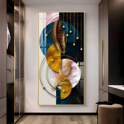 Luxurious Abstract Background With Feather Premium Acrylic Vertical Wall Art