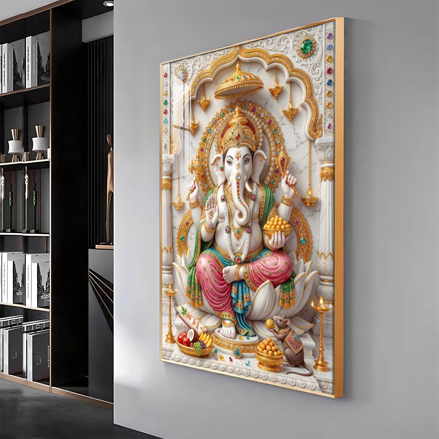 Mangal Murti Ganapati Premium Acrylic Vertical Wall Art