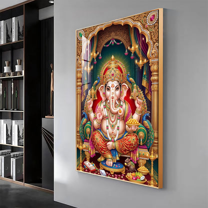 God Ganesha Premium Acrylic Vertical Wall Art