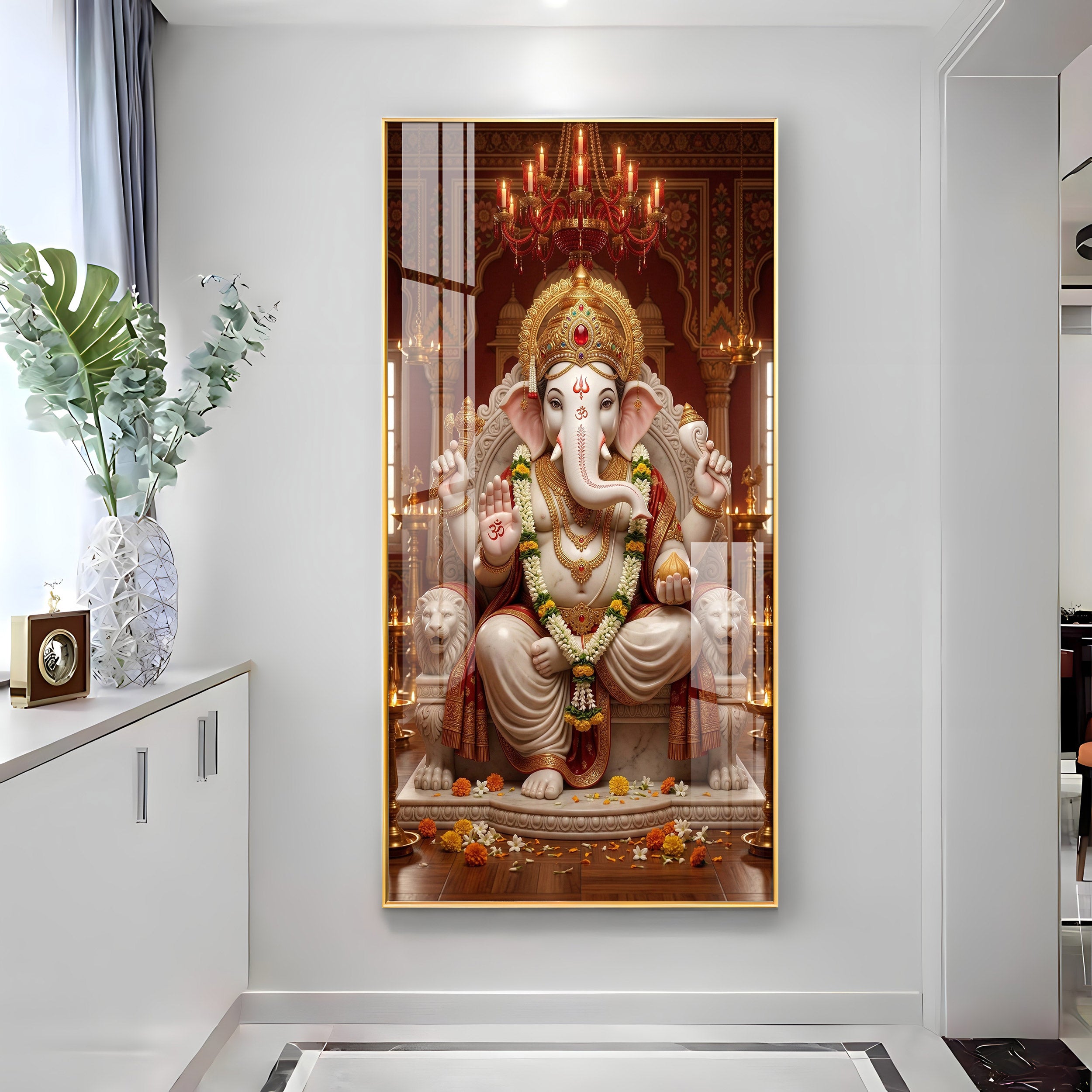 Divine Harmony Of Lord Ganesh Premium Acrylic Vertical Wall Art