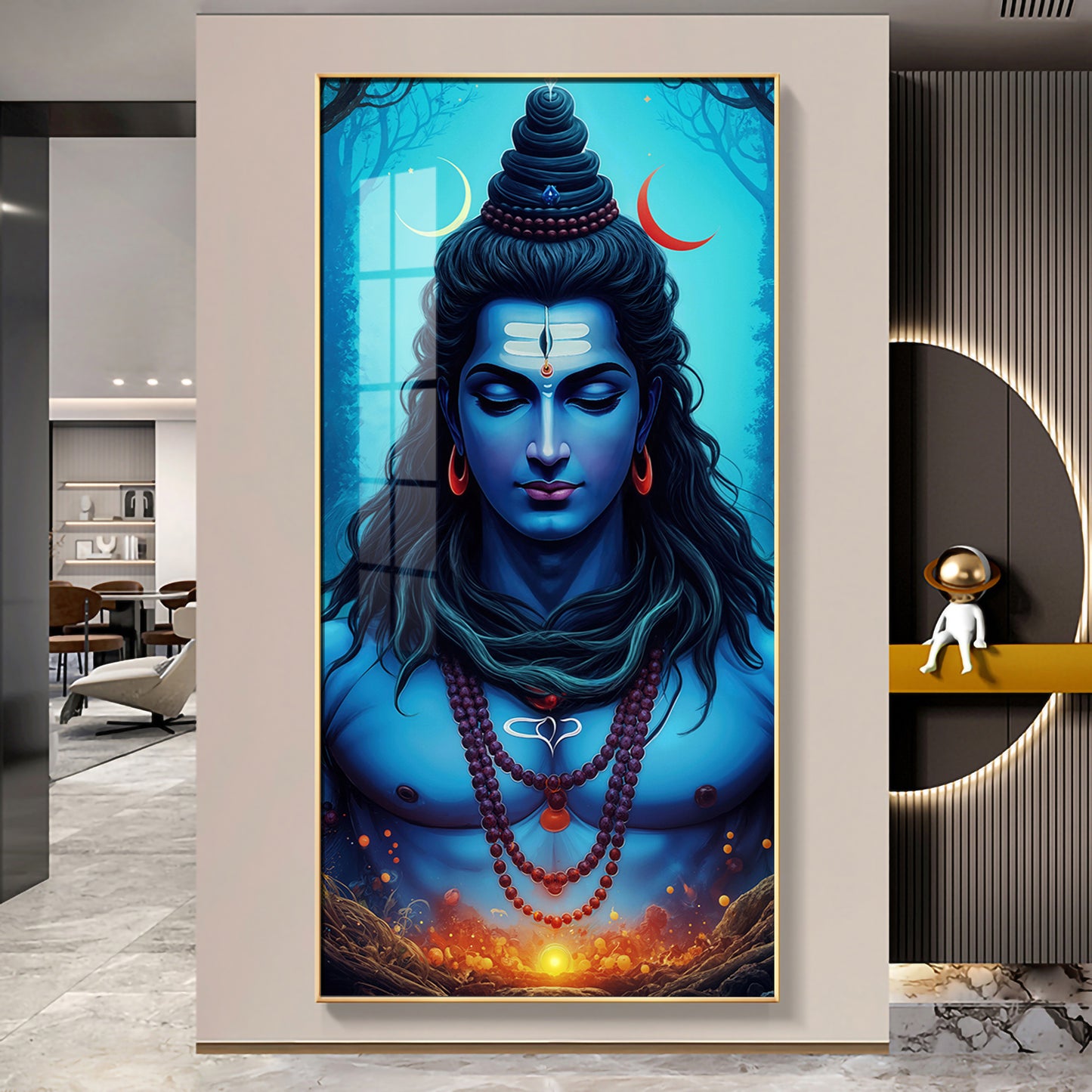 Lord Shiva Premium Acrylic Vertical Wall Art