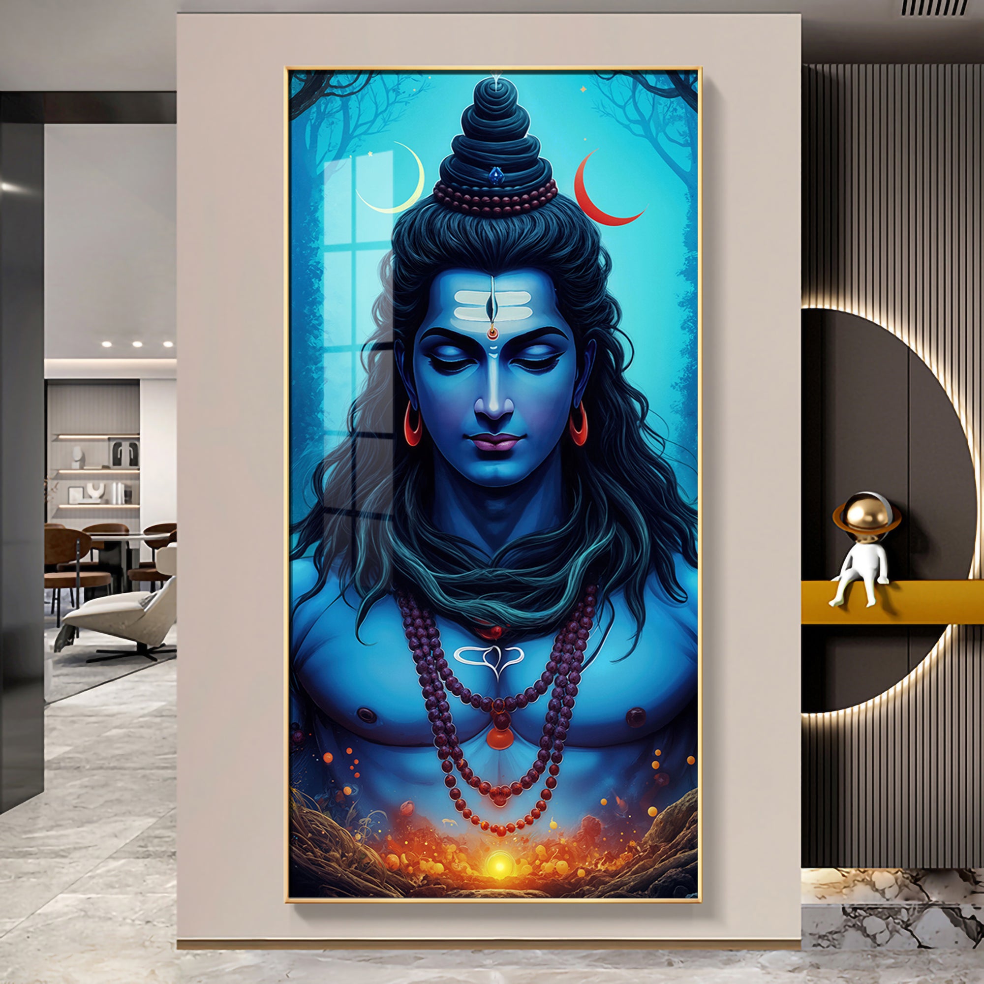 Lord Shiva Premium Acrylic Vertical Wall Art