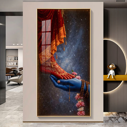 Shiv Ji Hand With Parvati Feet Premium Acrylic Vertical Wall Art