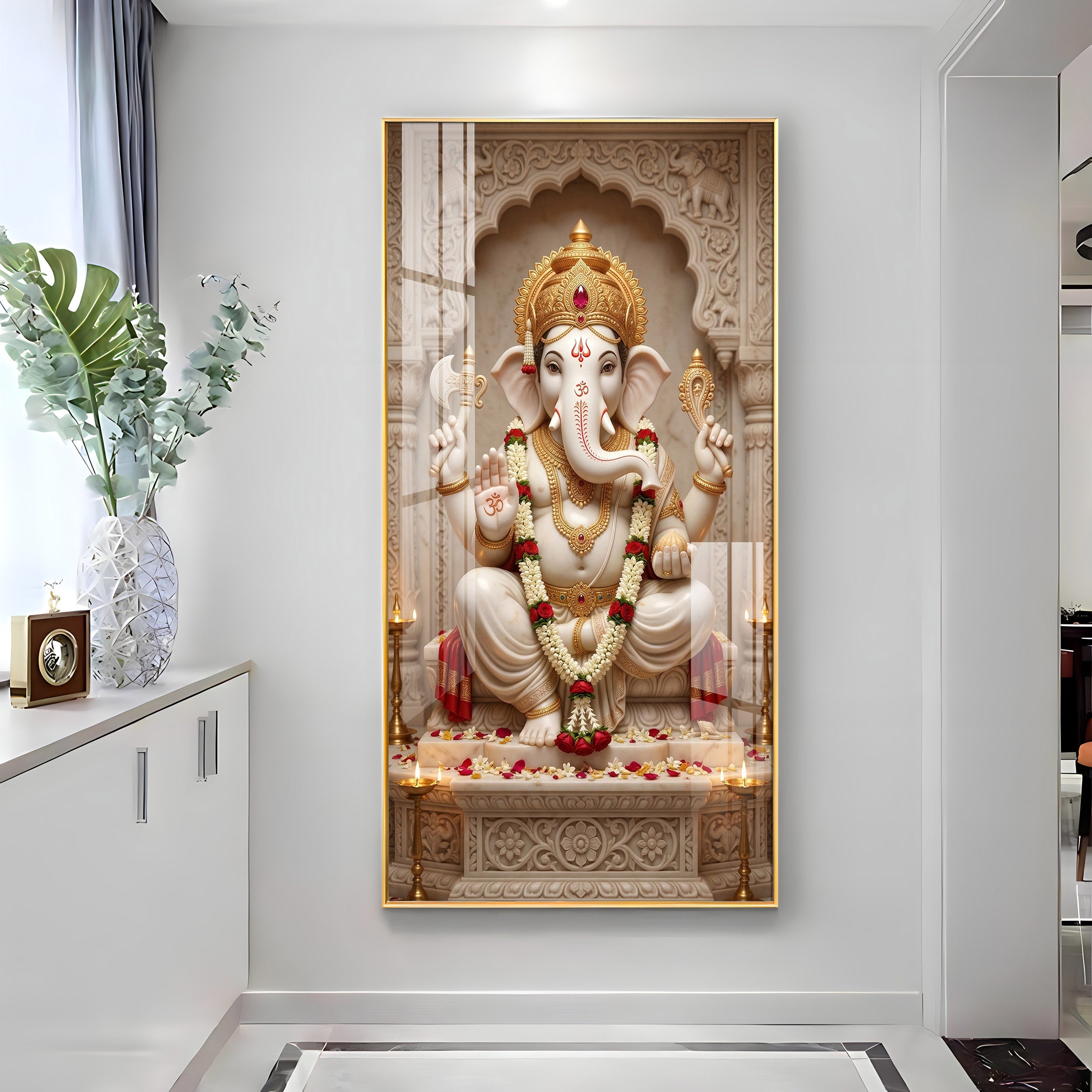 Divine Ganesh Ji Essence Premium Acrylic Vertical Wall Art
