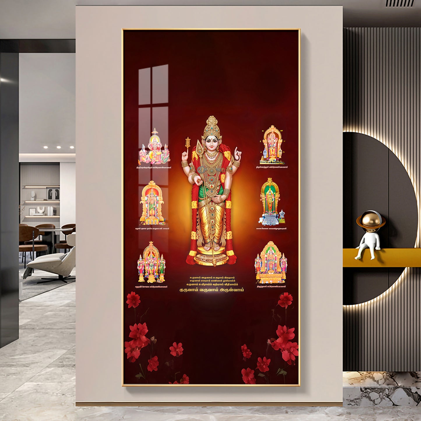Thiruchendur Lord Murugan Premium Acrylic Vertical Wall Art