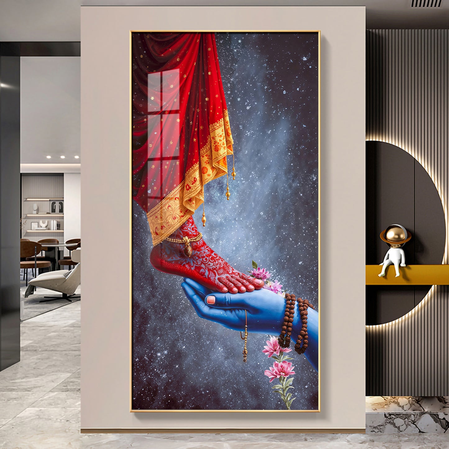 Feet Of Shri Parvati With Shiv Ji Hand Premium Acrylic Vertical Wall Art