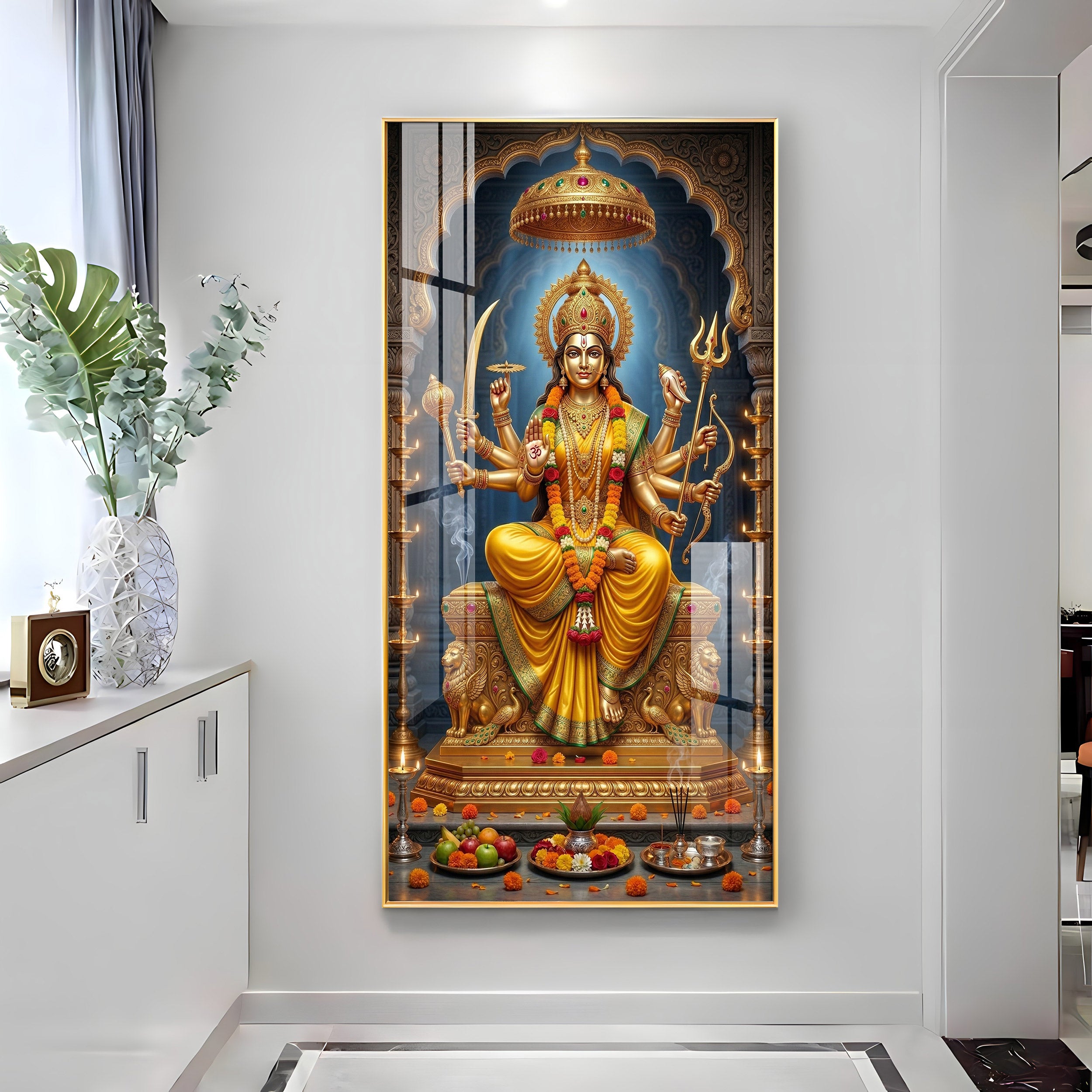 Divine Maa Durga's Blessing Premium Acrylic Vertical Wall Art