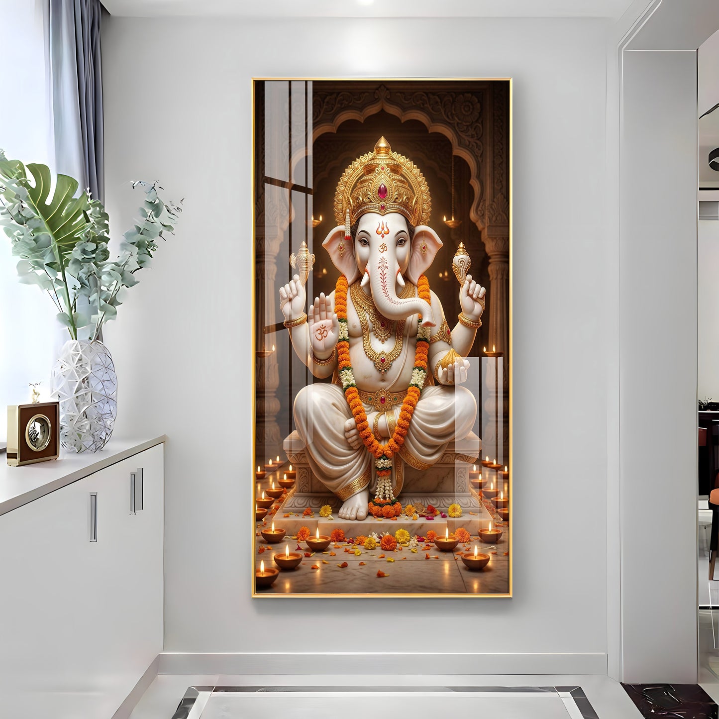 Ganesh Ji Eternal Wisdom Premium Acrylic Vertical Wall Art
