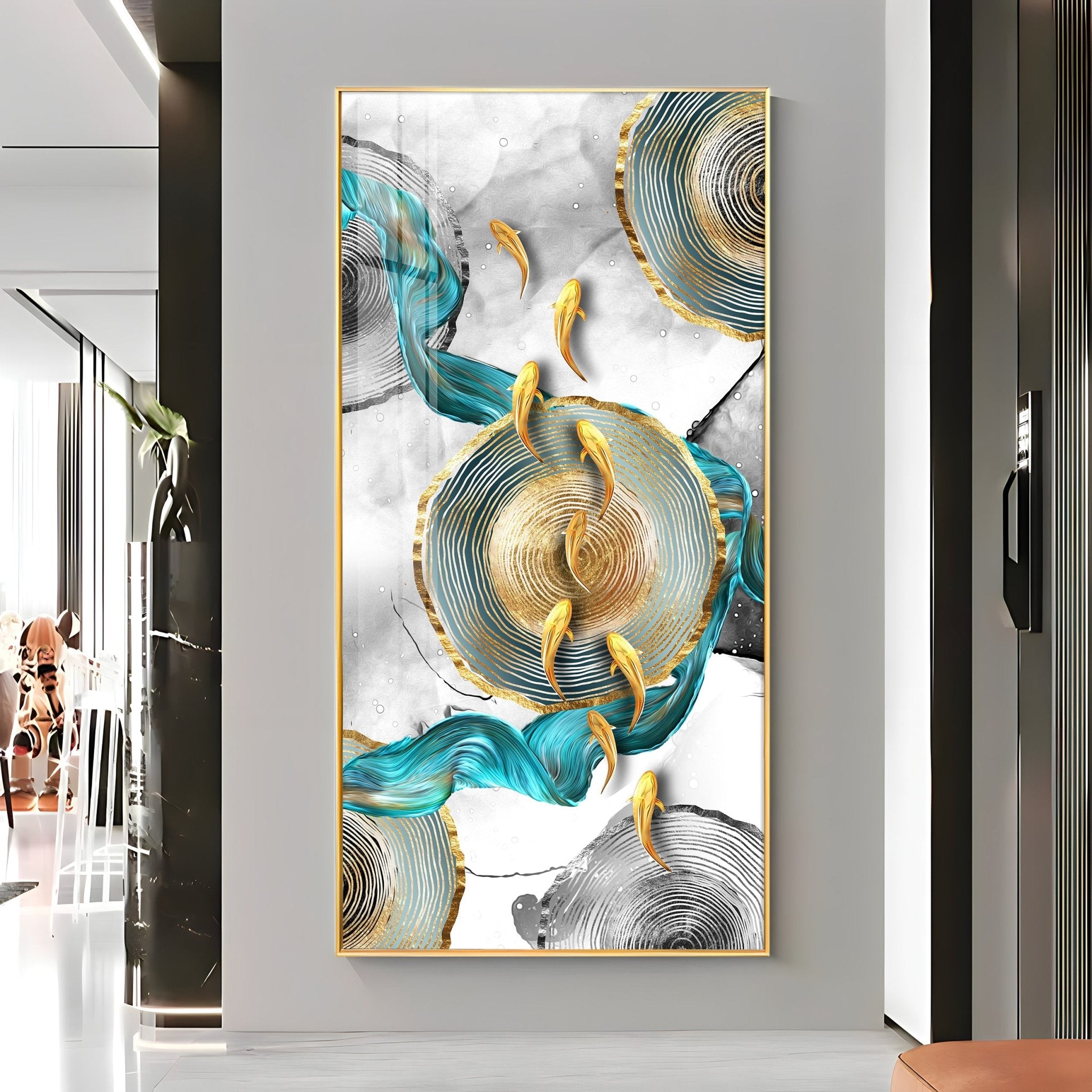 Goldfish Haven Premium Acrylic Vertical Wall Art - The Next Decor