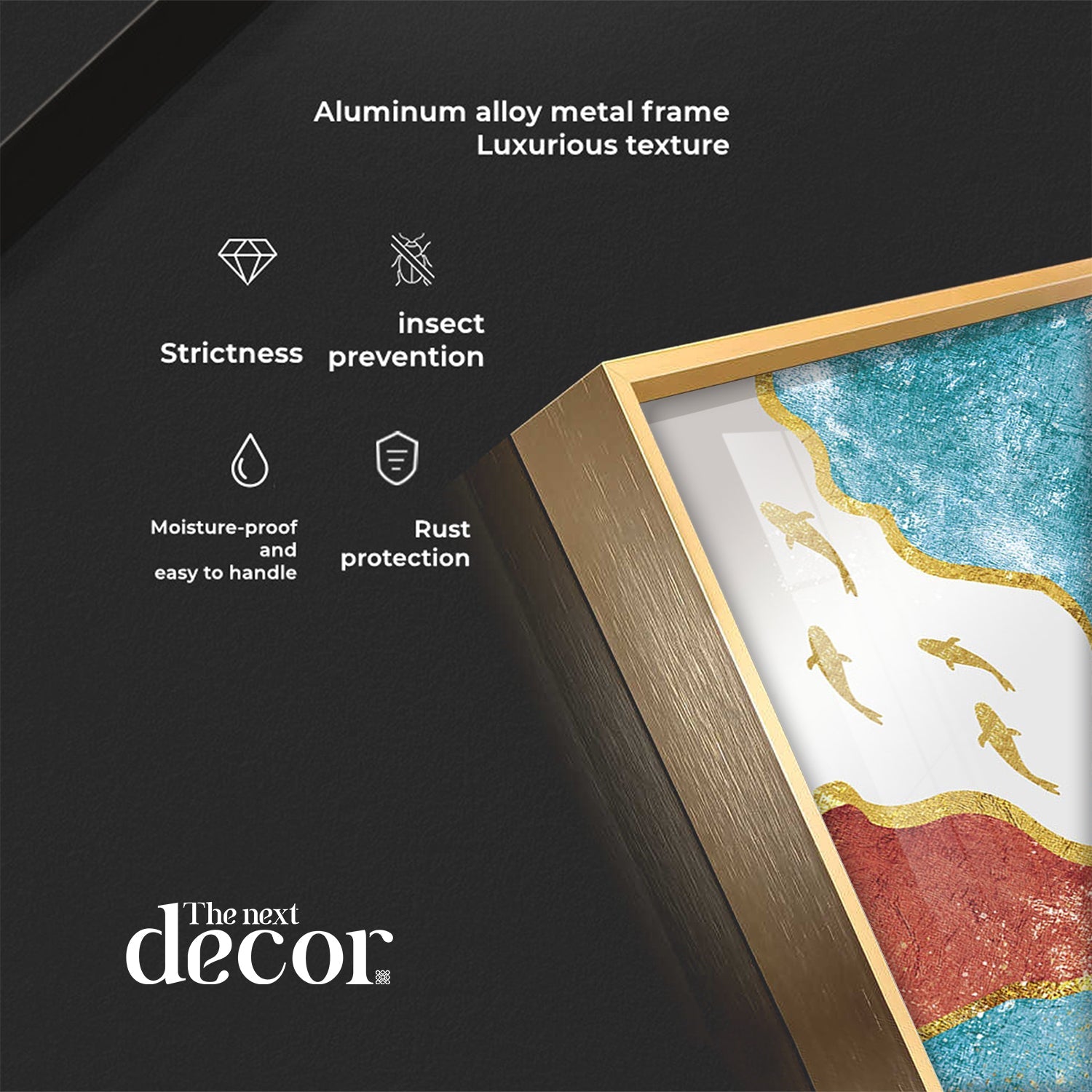 Group of Golden Koi Fishes Luxury Crystal Wall Art - The Next Decor