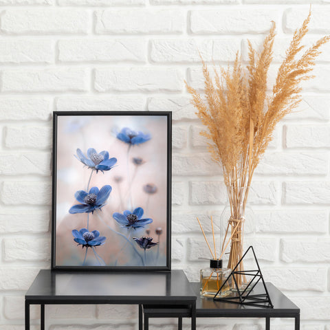 Cosmos blue Canvas Wall Art Without Glass