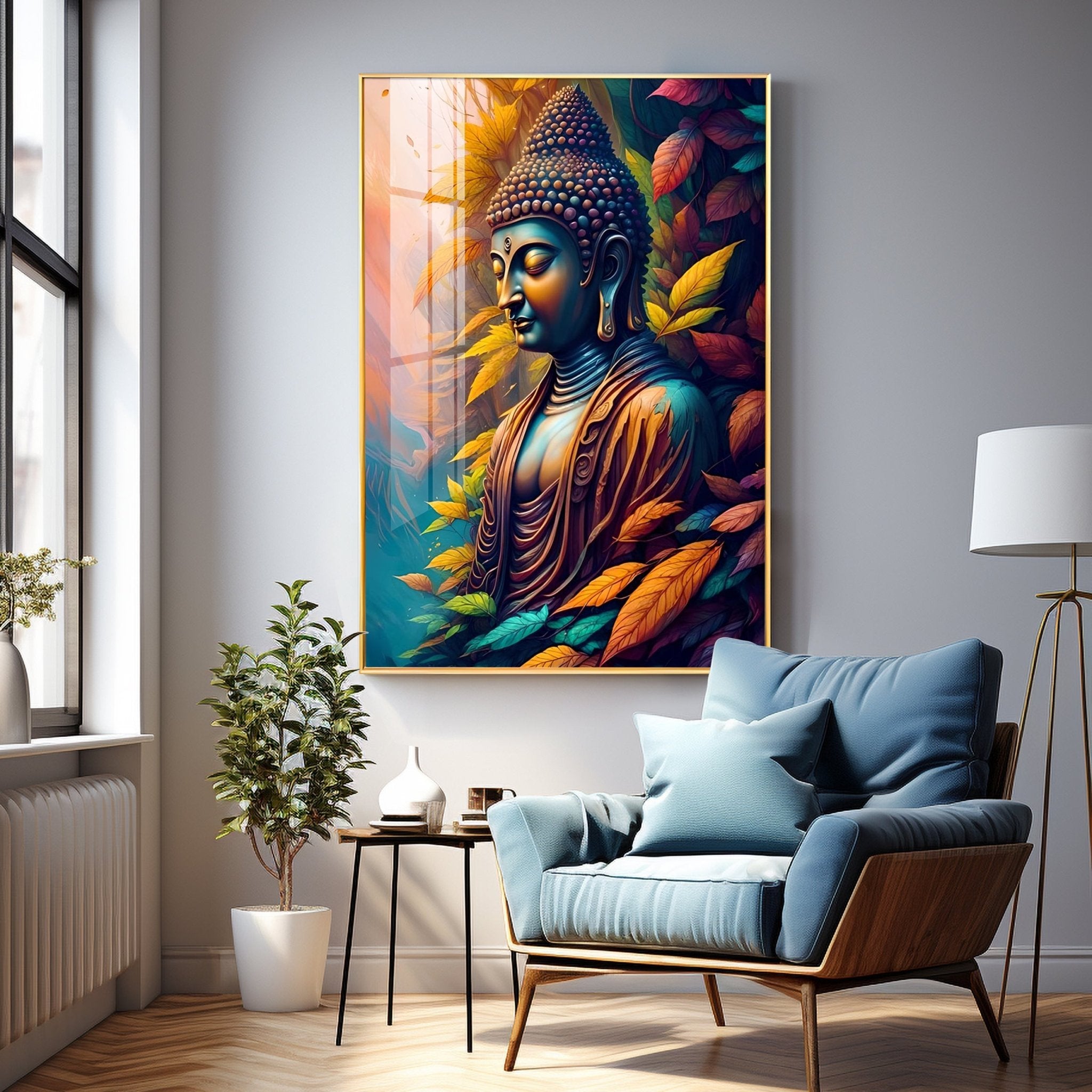 Indianara Buddha Premium Acrylic Vertical Wall Art - The Next Decor