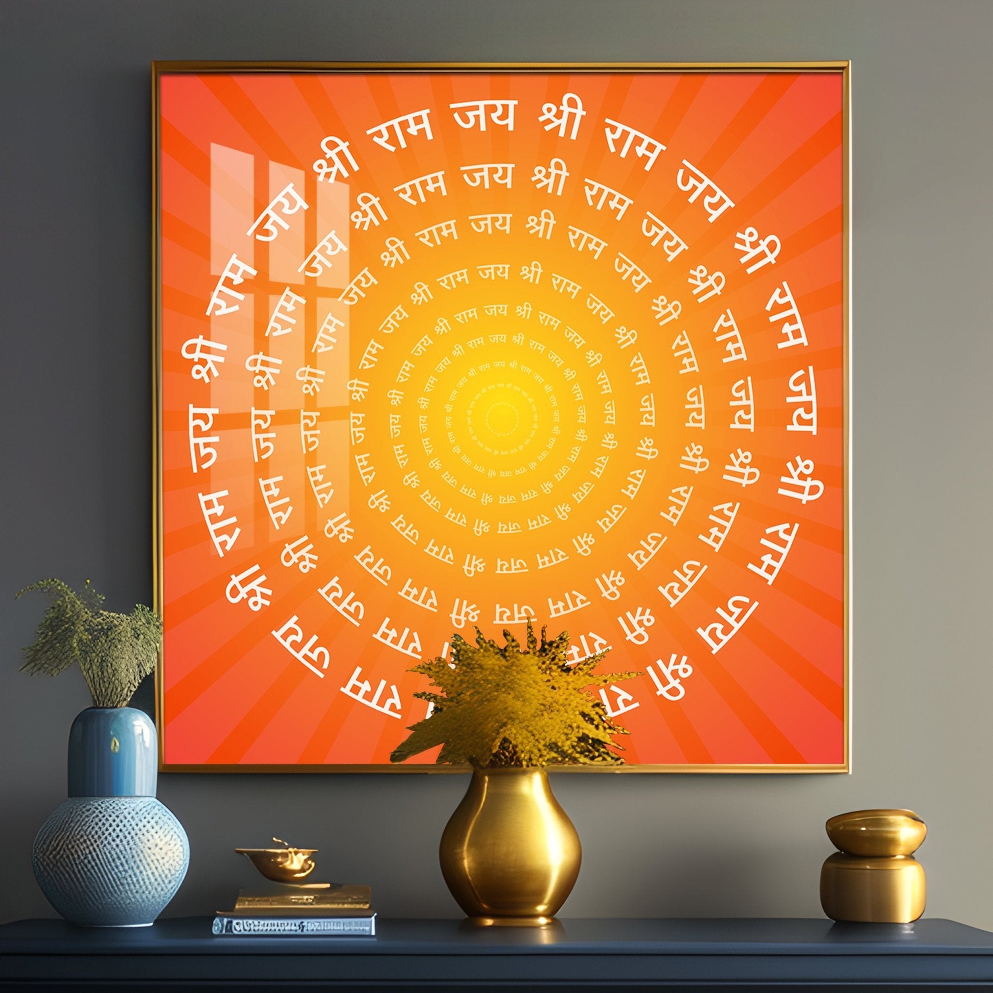 Jai Shri Ram Premium Acrylic Square Wall Art - The Next Decor