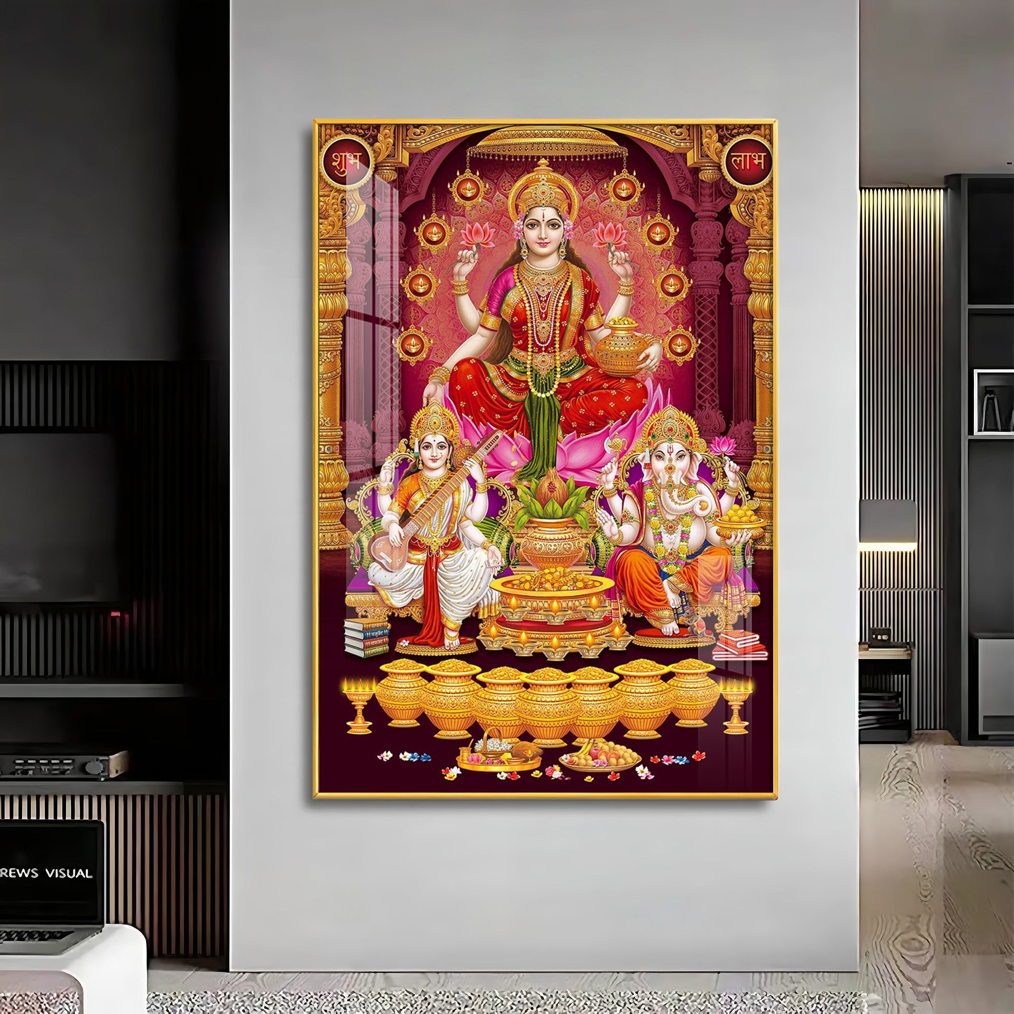 Laxmi's Sacred Serenity Premium Acrylic Vertical Wall Art - The Next Decor