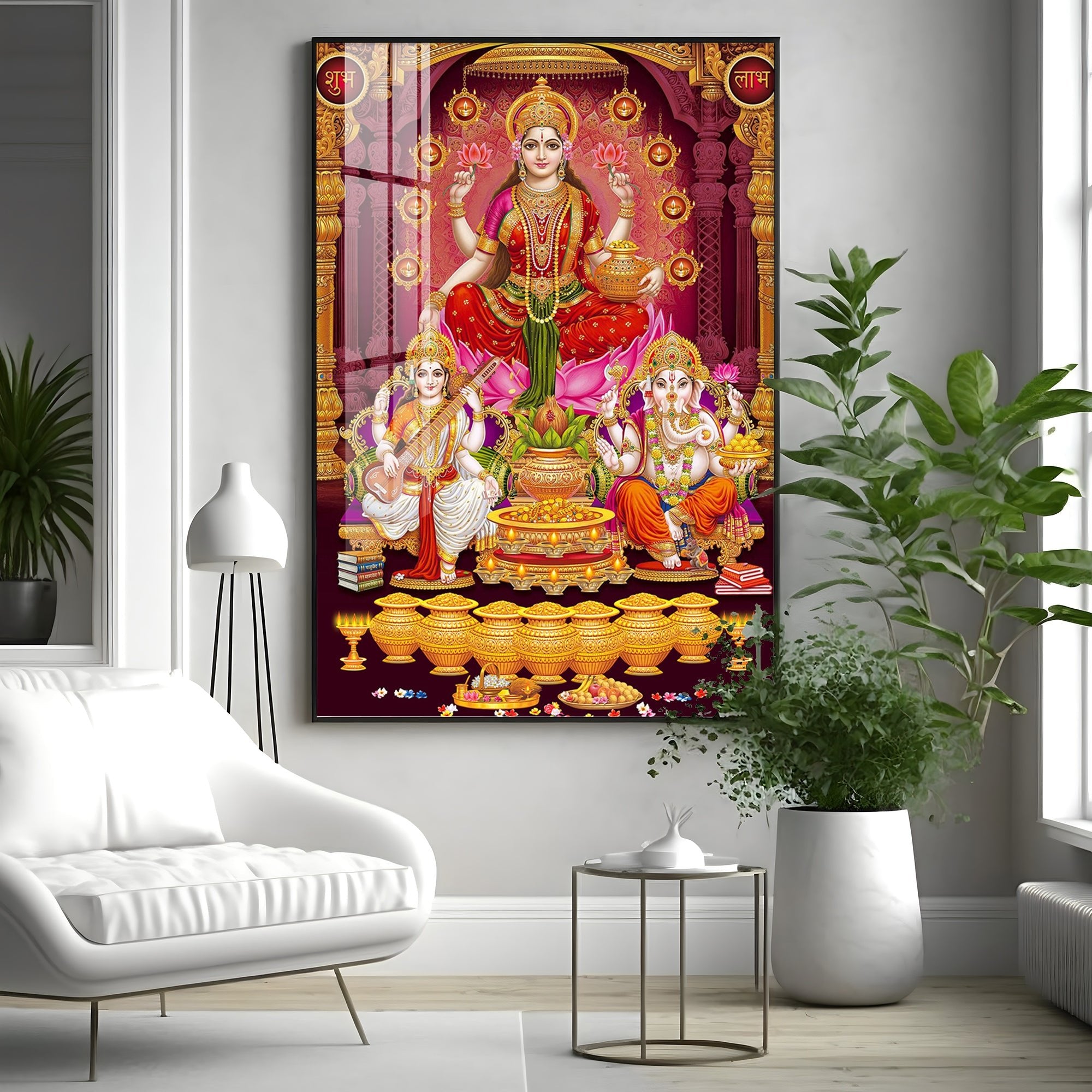 Laxmi's Sacred Serenity Premium Acrylic Vertical Wall Art - The Next Decor