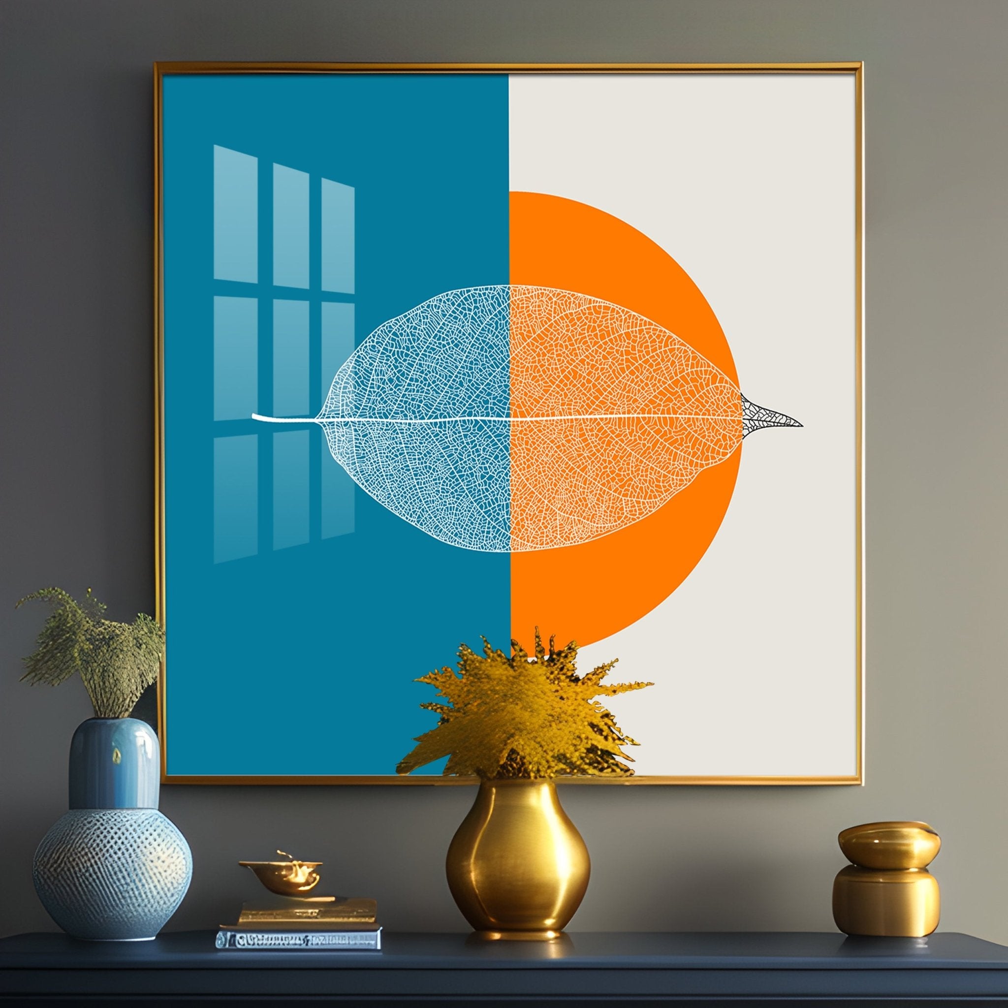 Leaves Watercolor Premium Acrylic Square Wall Art - The Next Decor