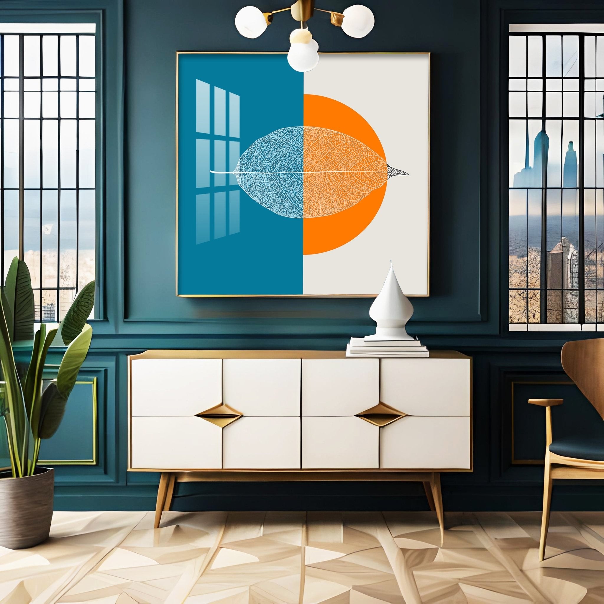 Leaves Watercolor Premium Acrylic Square Wall Art - The Next Decor