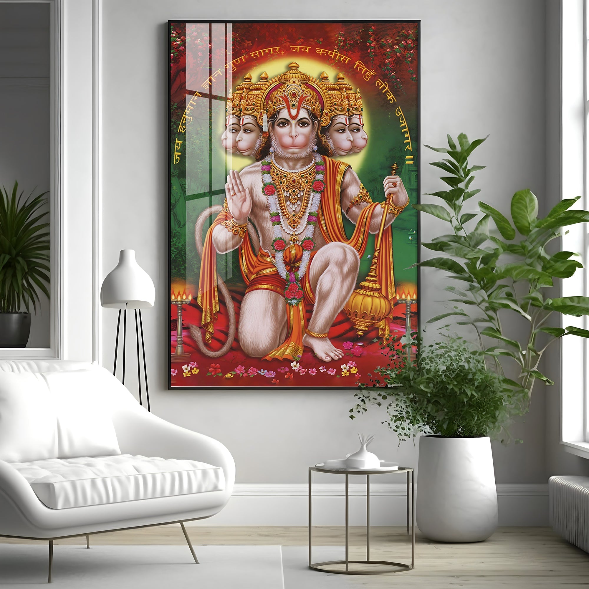 Lord Hanuman Premium Vertical Acrylic Wall Art - The Next Decor