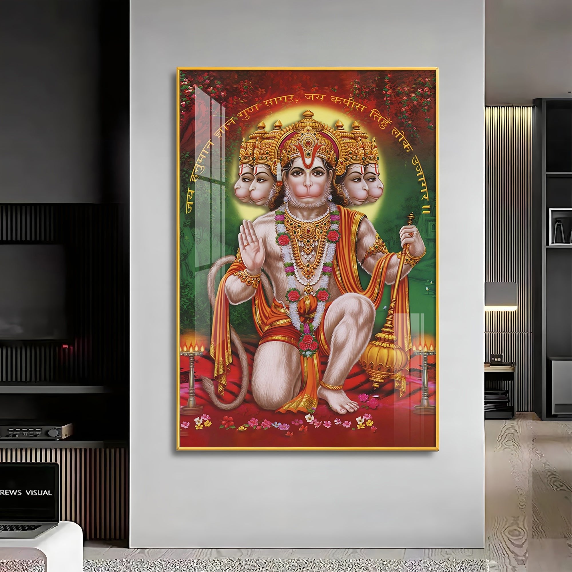 Lord Hanuman Premium Vertical Acrylic Wall Art - The Next Decor