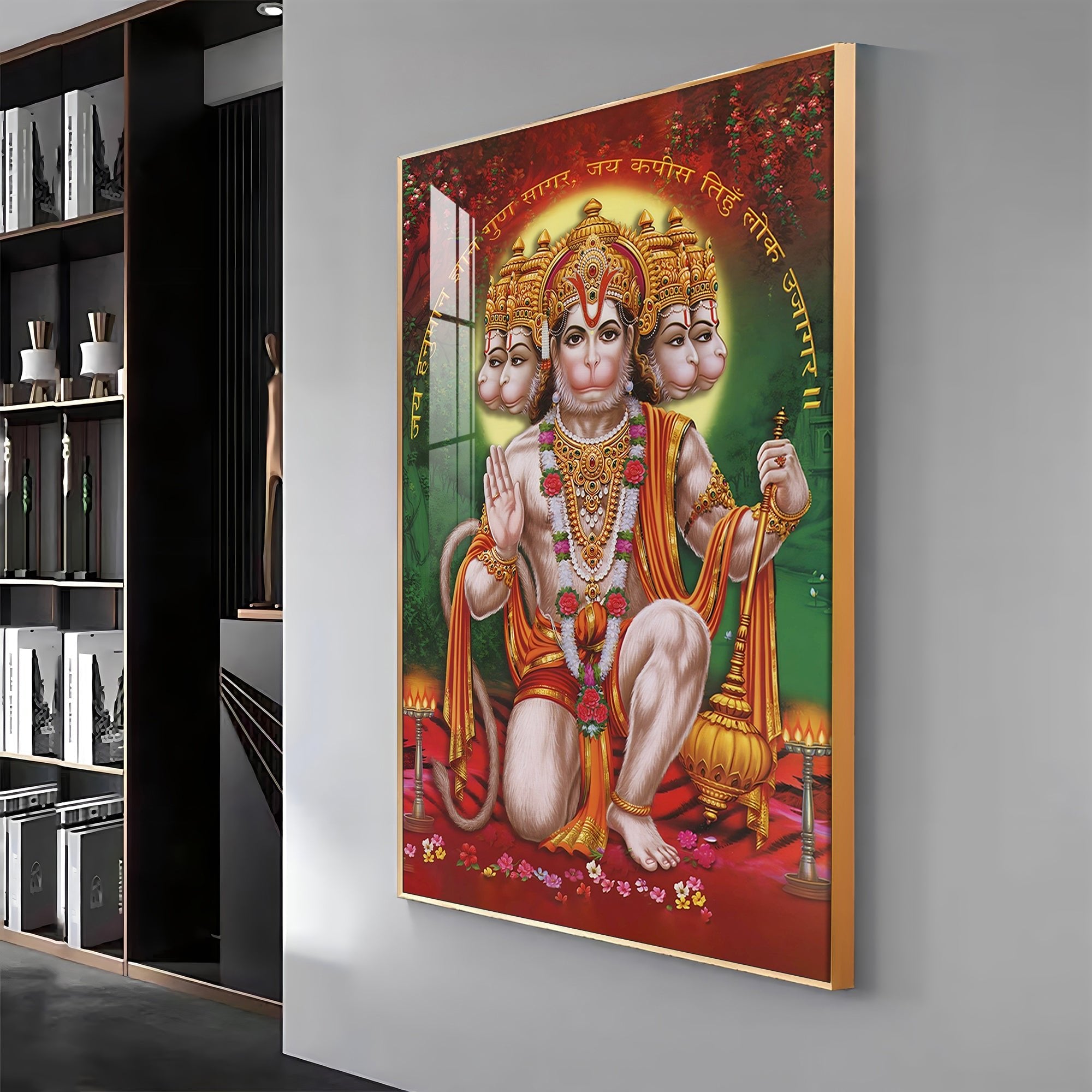Lord Hanuman Premium Vertical Acrylic Wall Art - The Next Decor