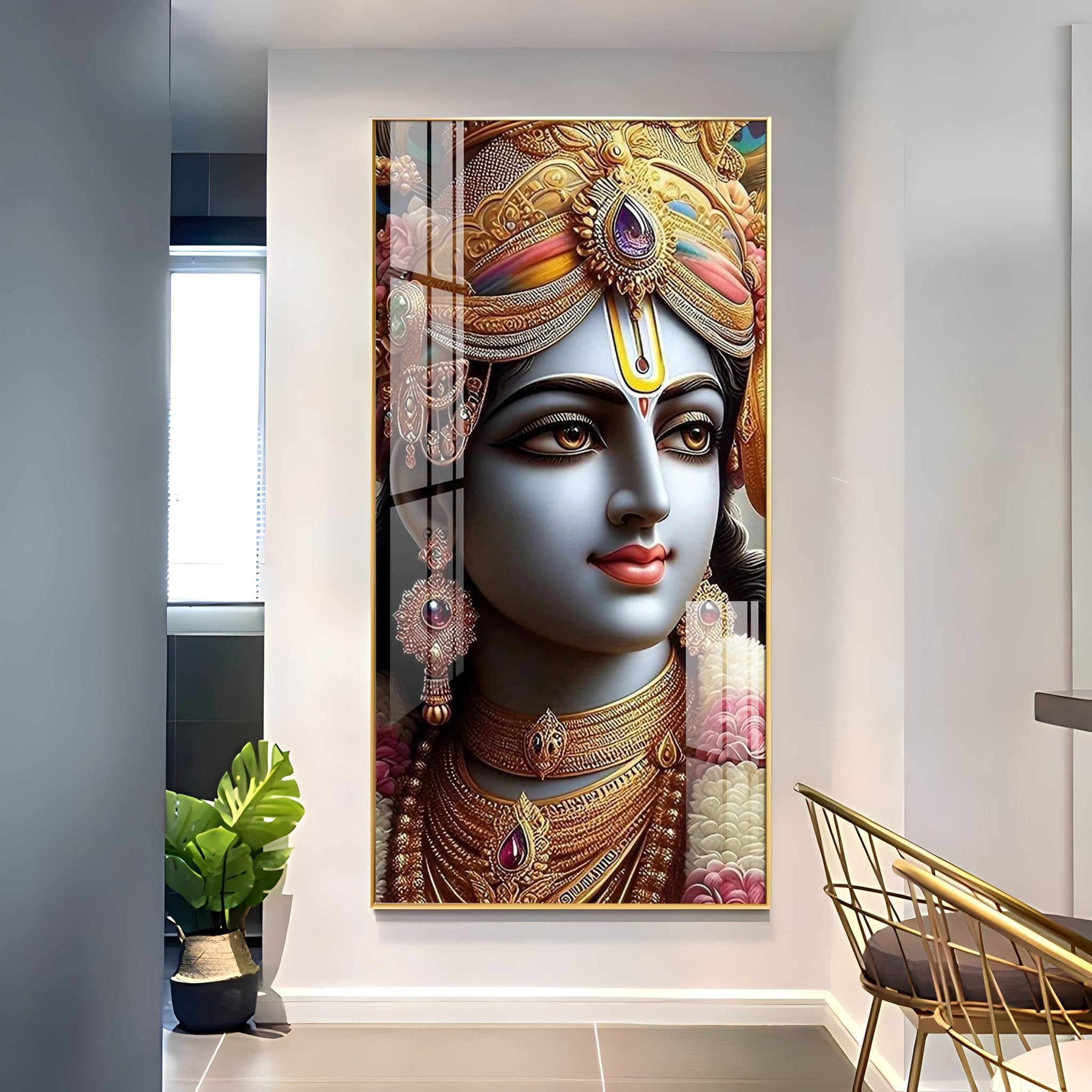 Lord Krishna Majesty Premium Acrylic Wall Art - The Next Decor