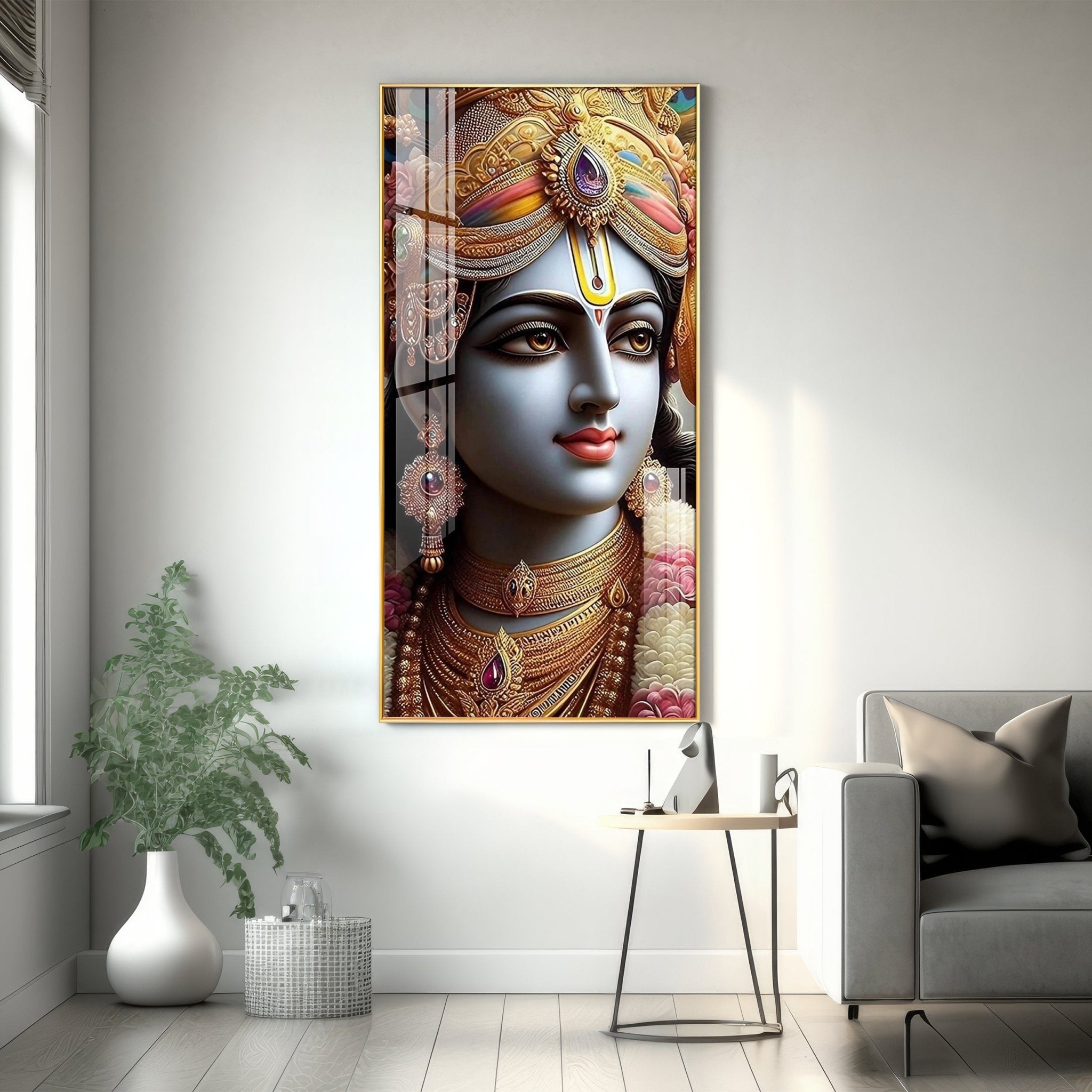Lord Krishna Majesty Premium Acrylic Wall Art - The Next Decor