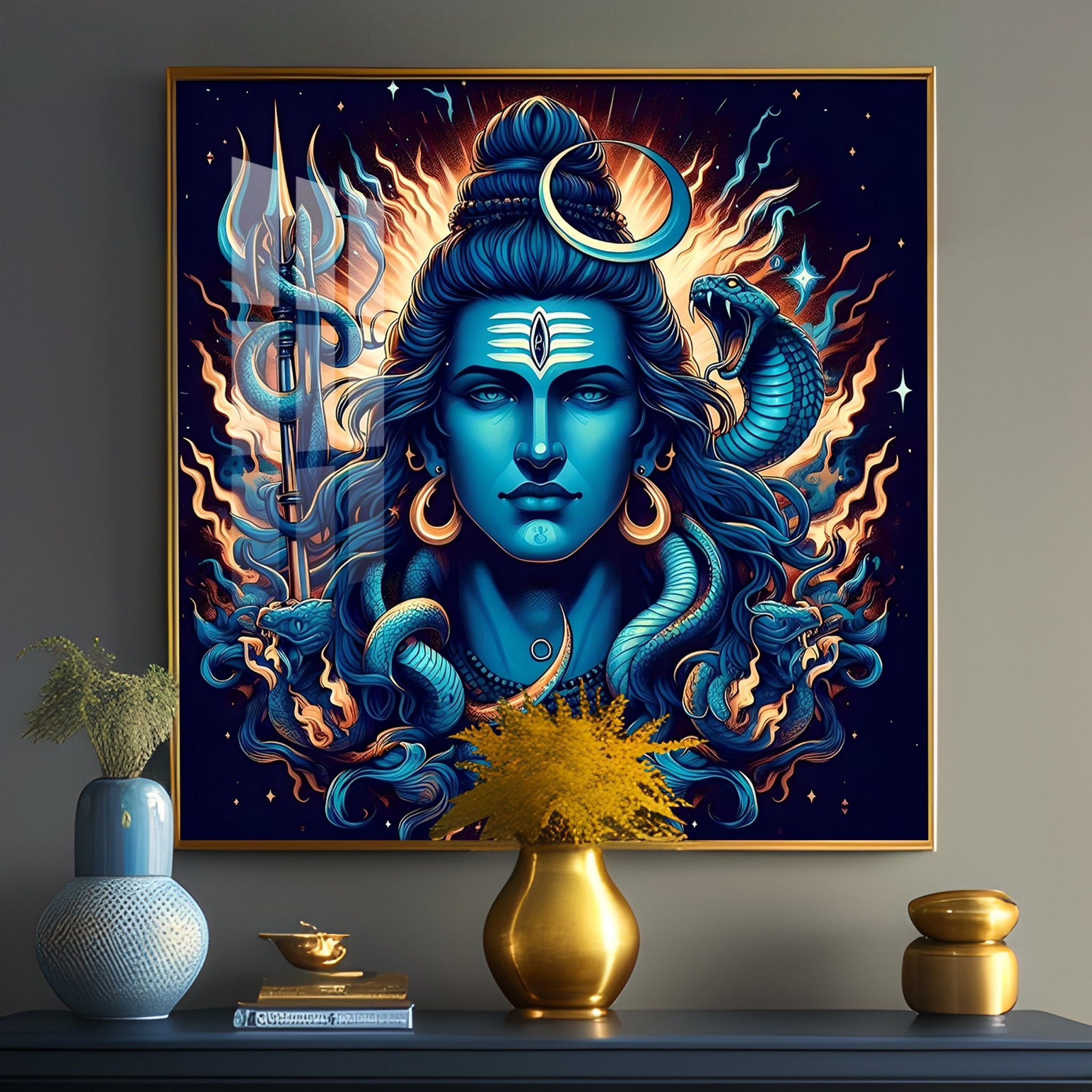 Lord Mahadev Shiva Premium Acrylic Square Wall Art - The Next Decor