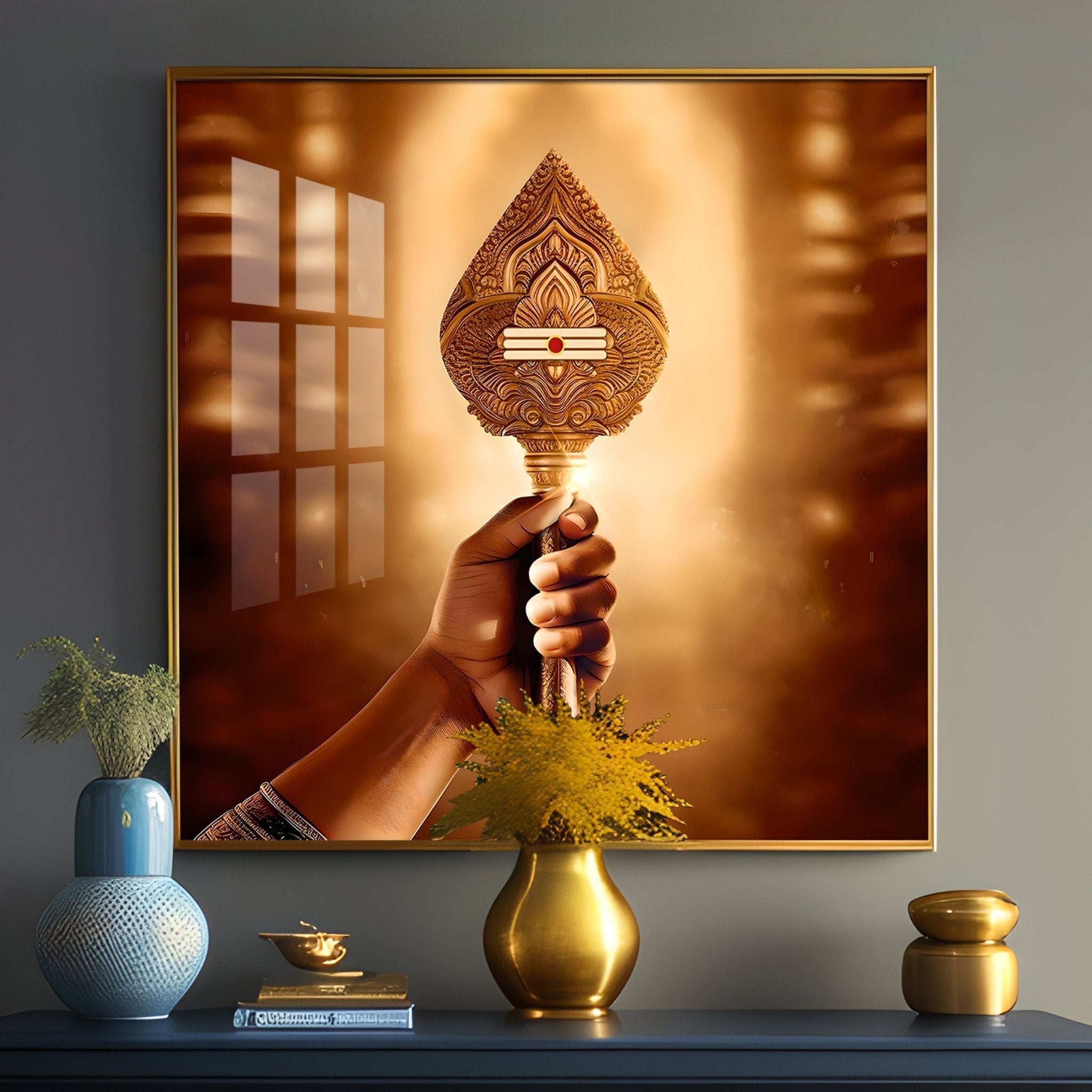 Lord Murugan Vel Premium Acrylic Square Wall Art - The Next Decor