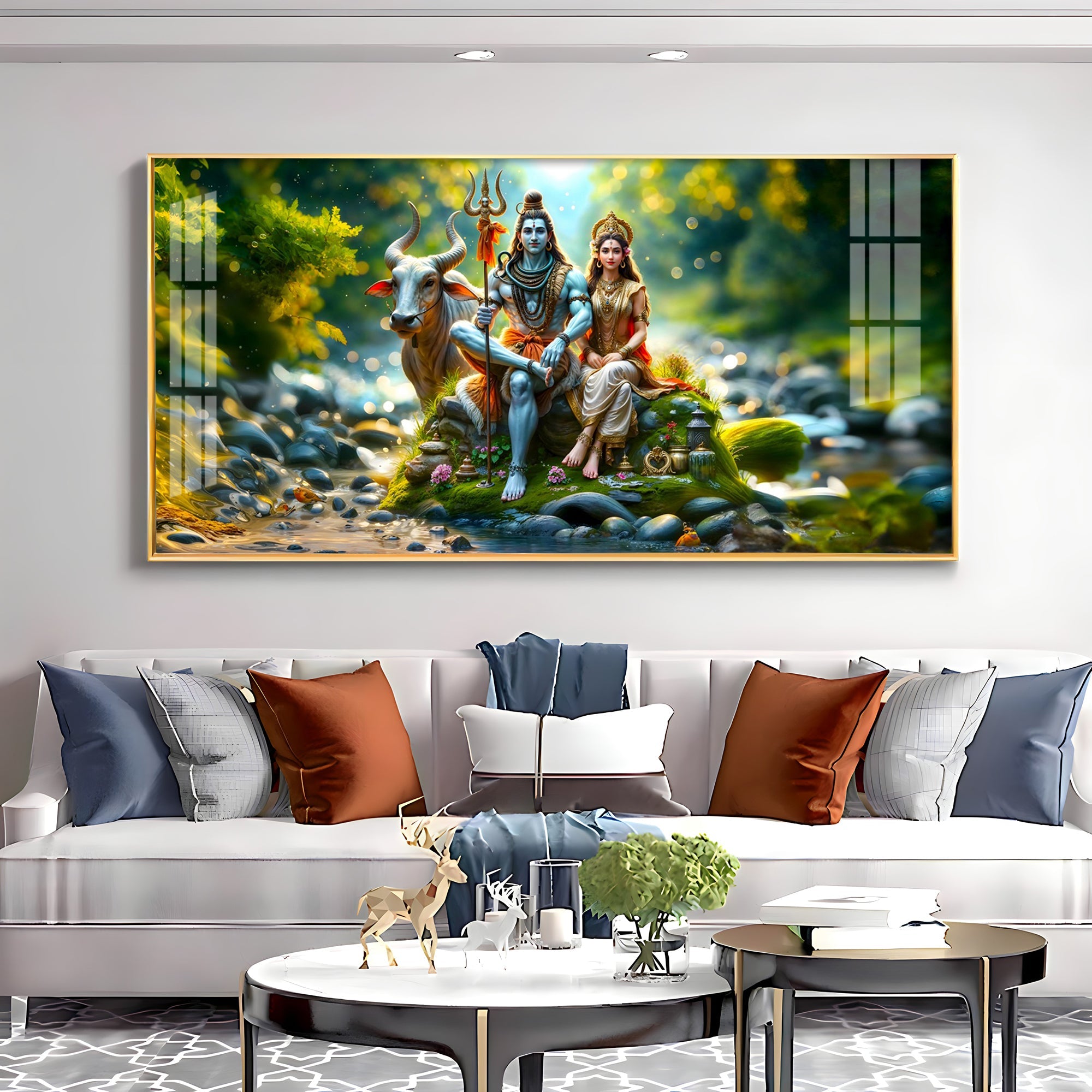 Lord Shiva and Shakti Premium Acrylic Horizontal Wall Art - The Next Decor
